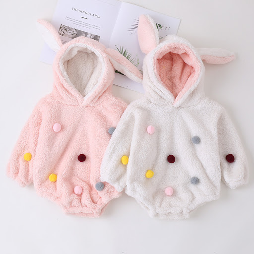 Title 4, Korean Style Baby Girl Romper with Hair Ball, C...