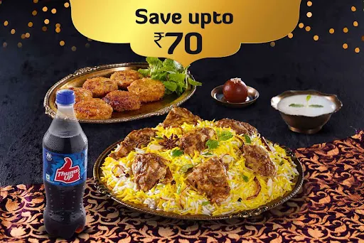 Non-Veg Daawat For 1-2: Biryani +Kebabs +Beverage