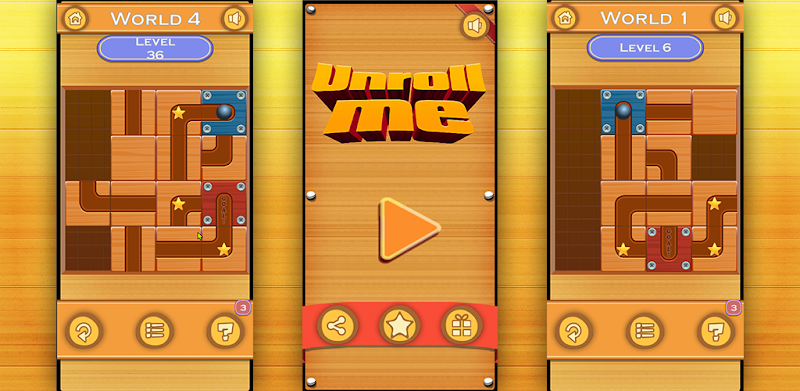 Unroll Me - Roll the ball - Sliding Puzzle Game