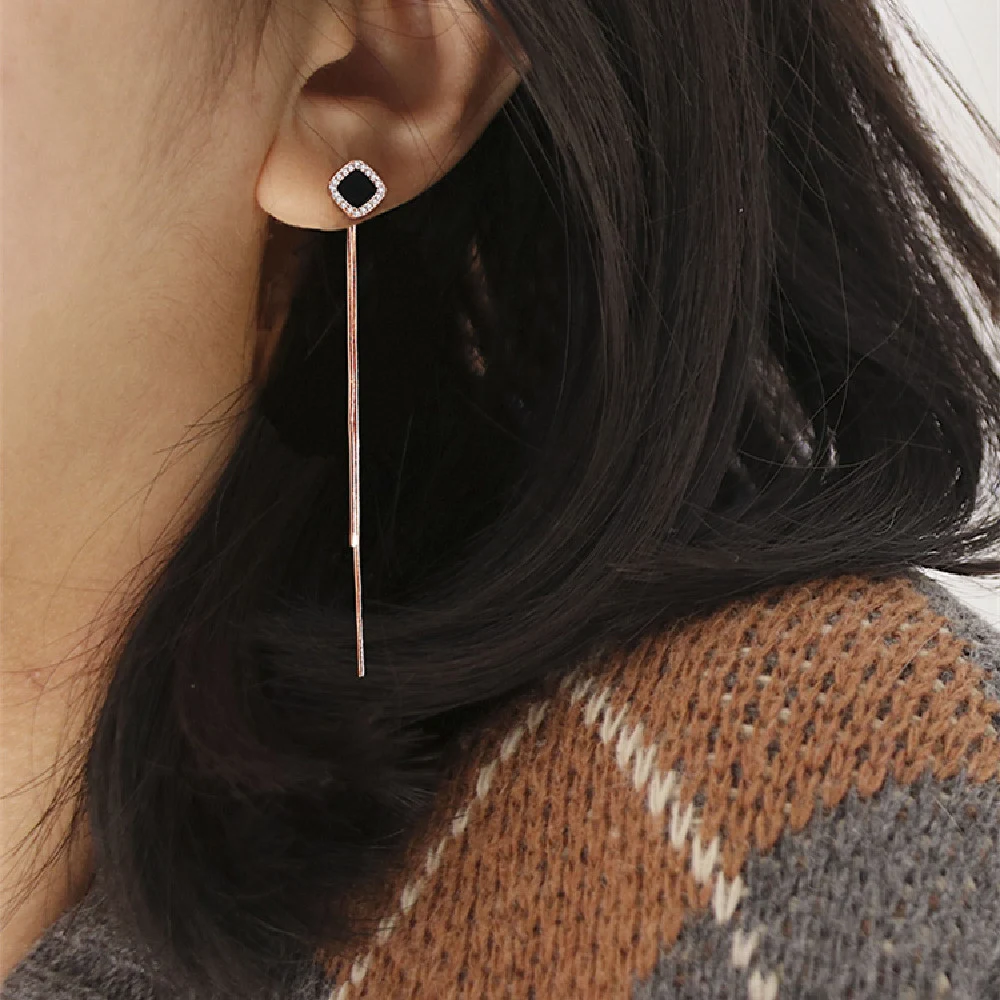 Title 2, Boucles doreilles earline longues en argent st...