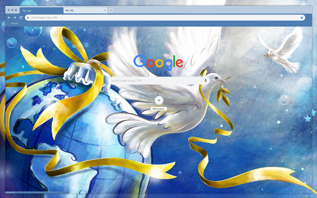 White dove with gold tape chrome extension