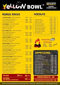 The Yellow Bowl menu 1