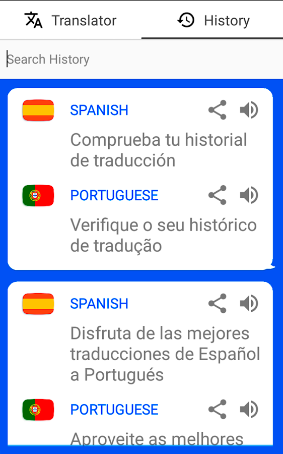 Portuguese Spanish Translator ( Text to Speech ) Android Apps on