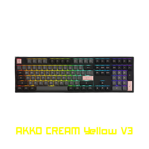 Bàn phím cơ AKKO MG108 Black & Pink (Akko Switch V3 - Cream Yellow)