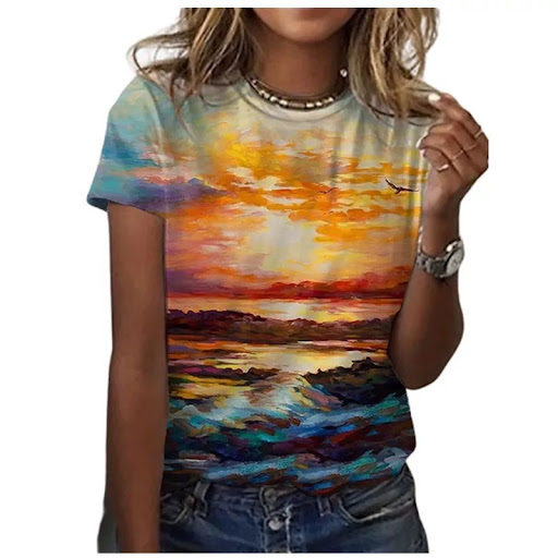 Title 5, Printed Summer Trend European And American Wome...
