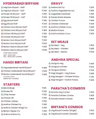 Bagundi Tiffins menu 1