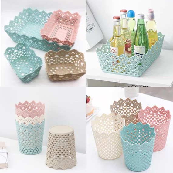 Giỏ Hoa Nhựa, Sọt Rác Để Bàn Tròn, Chữ Nhật, Vuông Nhiều Size - Plastic Rubbish Basket