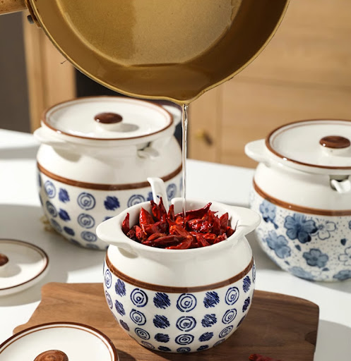 Title 6, Lard Jar Kitchen Ceramic Seasoning Jar. A styli...