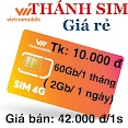 Sim Vietnamobile Thánh Sim Tài Khoản 10.000Đ 2Gb/ 1 Ngày Trọn Gói 1 Tháng