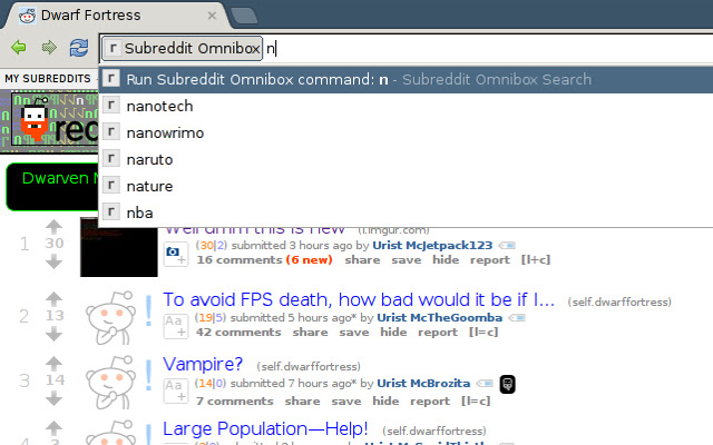 Subreddit Omnibox