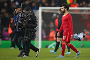 Mohamed Salah of Liverpool leaves the field following the Uefa Champions League last-16 second leg match against FC Internazionale at Anfield in Liverpool on March 8 2022.