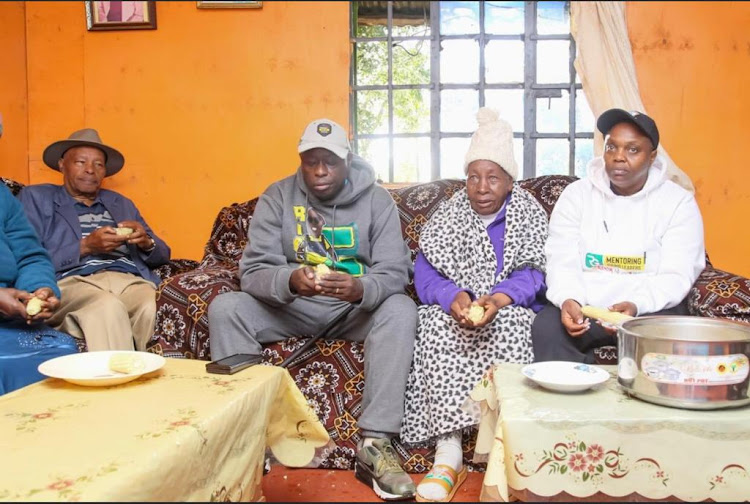 Second Lady Dorcas Gachagua, Gladys Gathoni, Deputy President Rigathi Gachagua and other family members taking breakfast