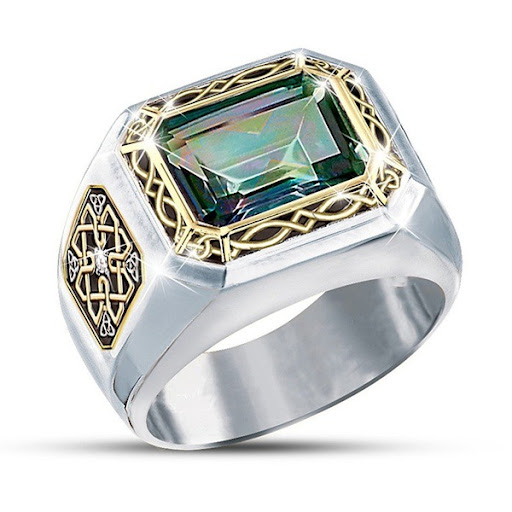 Title 1, Bague carrée homme avec gemme – Élégance intemp...