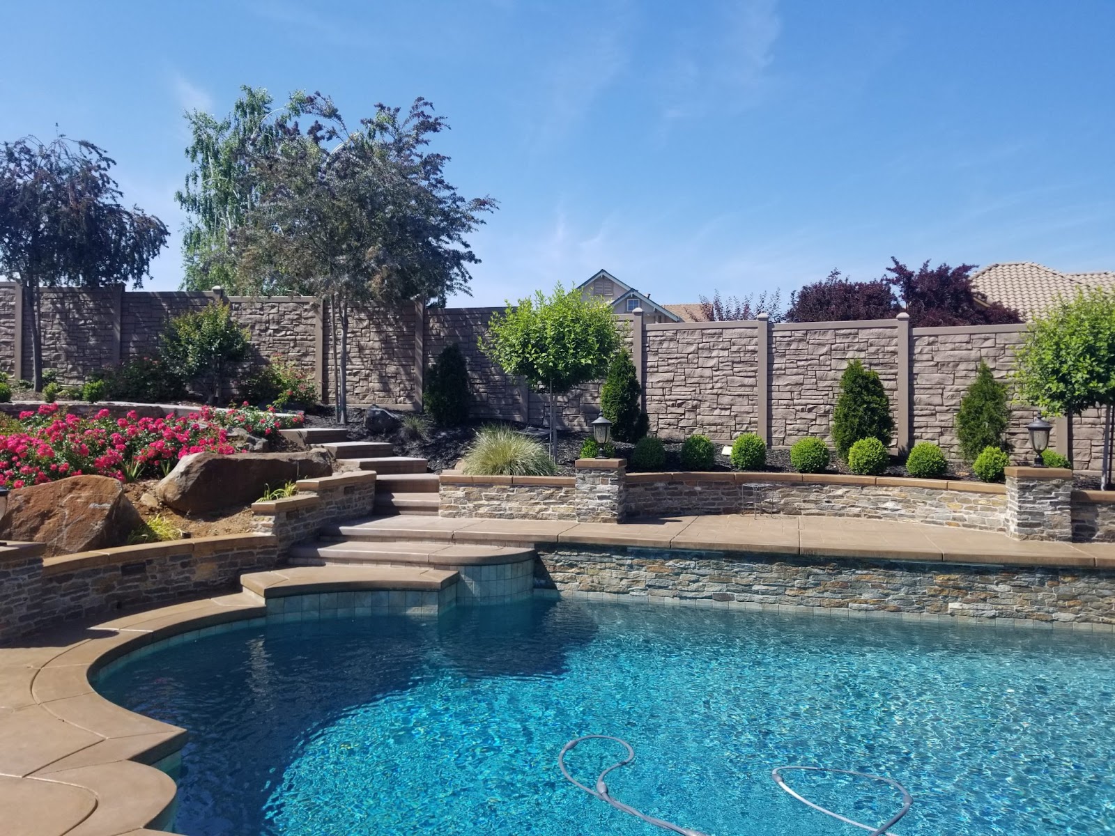 Stone Wall Pool Barrier