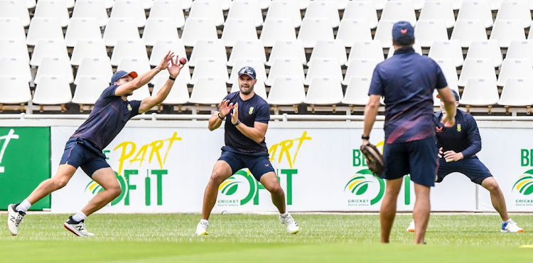 Proteas players during the SA national cricket team training session at the Wanderers Stadium in Johannesburg this week.