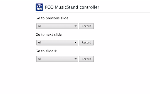 PCO MusicStand MIDI control