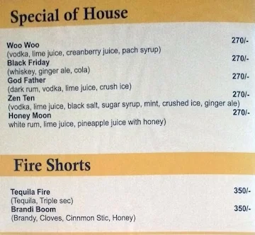 Hotel Janjira menu 