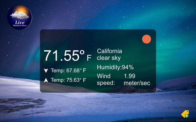 Live Weather Report chrome extension