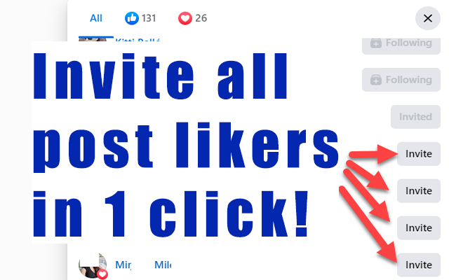 Invite post likers to like page on Facebook™ Preview image 1