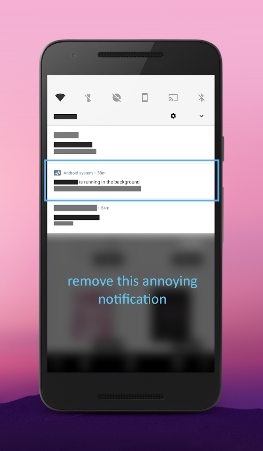    Hide "running in the background" Notification- screenshot  