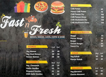 Fast N Fresh menu 