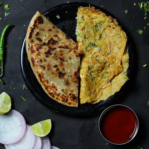 1 Aloo Paratha With Double Egg Omelette [2 Eggs]