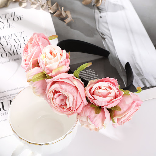Title 2, Rose Head Hoop Wreath for Bride, Female Jewelry...
