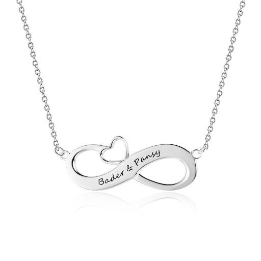 Title 1, Eight-shaped necklace heart-shaped pendant