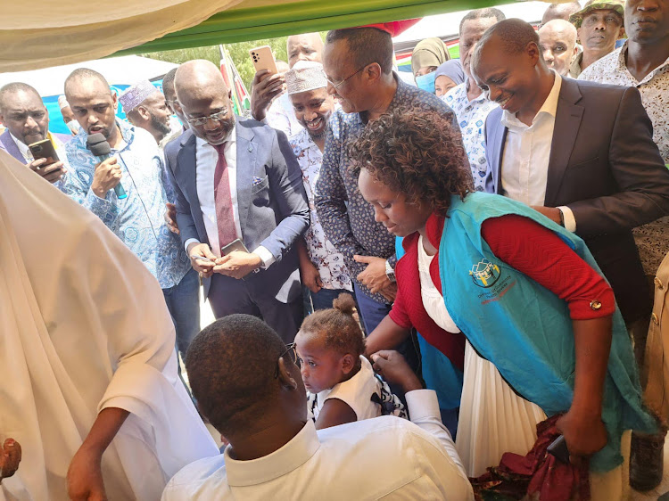 PS Peter Tum during the launch of a 10-days vaccination drive against measles Rubella disease in Garissa on December 8.