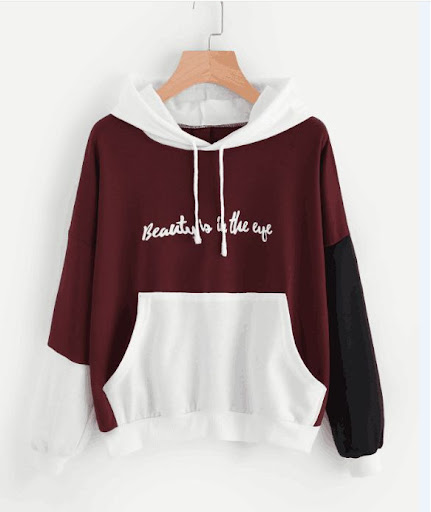 Title 3, Explosive Color Matching Hooded Sweater Women