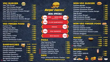 Burger Express menu 