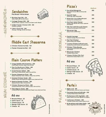 Cafe H menu 