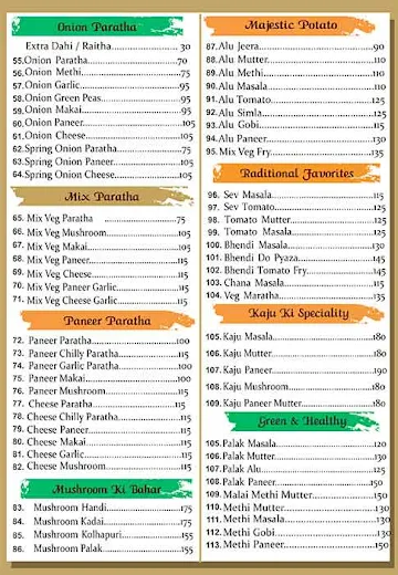 Indian Paratha Xpress menu 