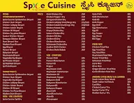 Spice Cuisine menu 1