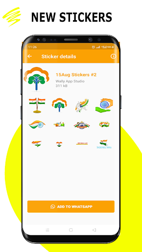 India Independence Day Stickers - 15 August for WA