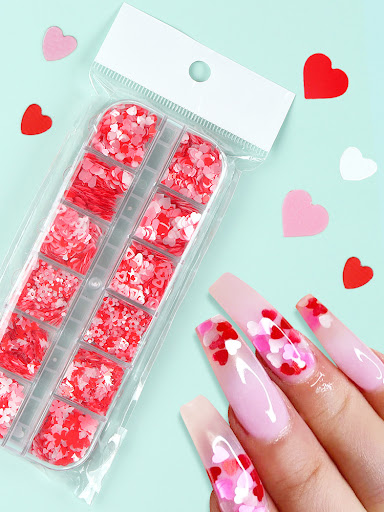 Title 1, 12-Grid Long Boxed Mixed Nail Ornament Butterfl...