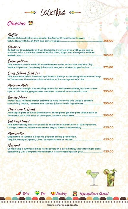 Hippie @ Heart menu 