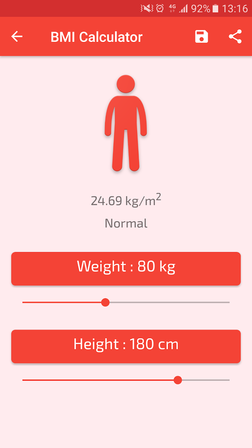 BMI Calculator Screen 2