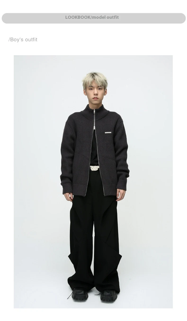 Title 12, Pantaloni casual larghi con cuciture plissettat...