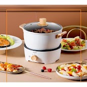 Nồi Lẩu Điện Mini Kèm Chảo Danmi Multi Cooker, Dung Tích 3L, Công Suất 800W, Nội Địa Hàn, Bh 12 Tháng