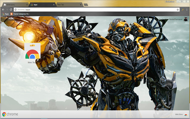 Bumble bee in Action - Transformers chrome extension