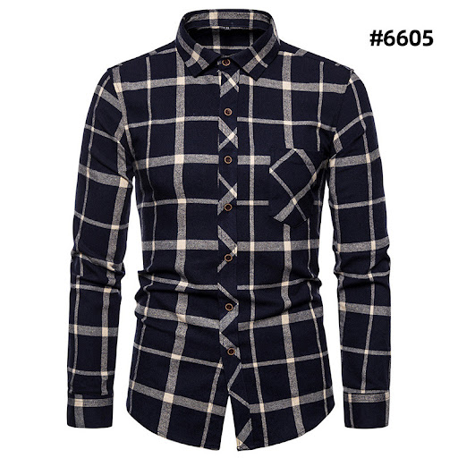 Title 1, Classic Plaid Contrast Print Casual Long Sleeve...