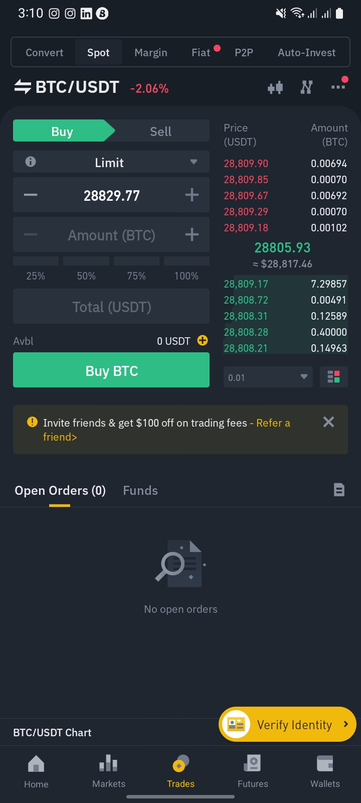 trade cryptocurrency on binance