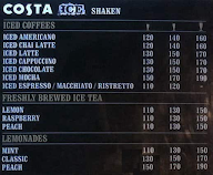 Costa Coffee menu 1