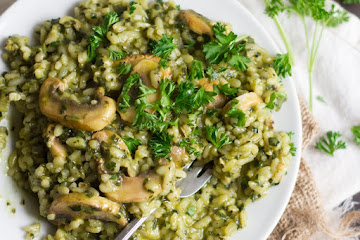Creamy Kale Pesto Risotto