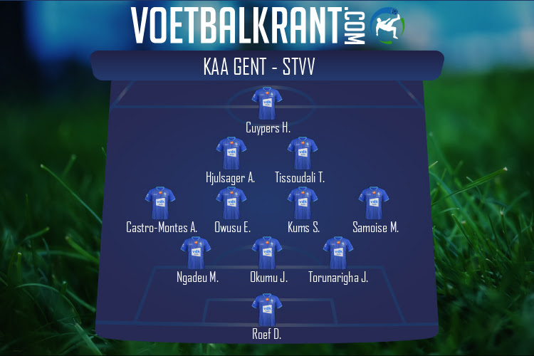 Opstelling KAA Gent | KAA Gent - STVV (30/07/2022)