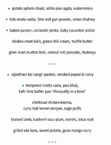 Indian Accent menu 