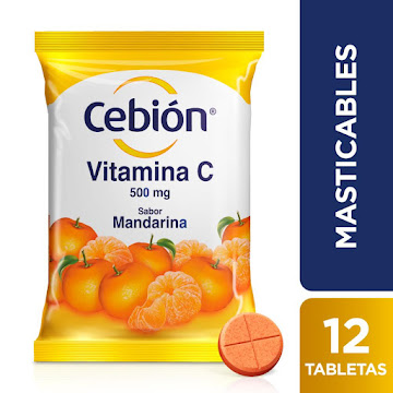 Cebión 500 mg Mandarina Sobre x 12 Tabletas  