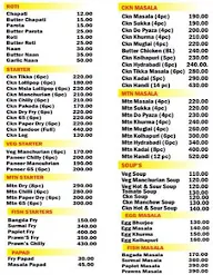 Hotel Shandaar menu 1