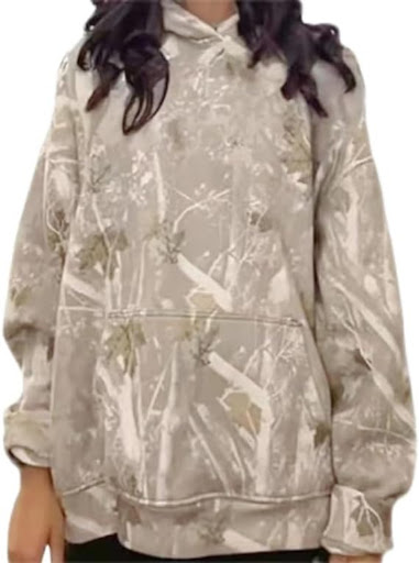 Title 6, Camouflage Hoodie Maple Leaf Print Oversized Sp...